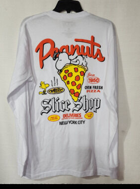 Snoopy slice shop men's medium long sleeve shirt